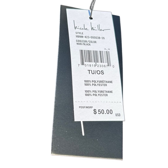 Nicole Miller Black Chevron Quilted Crossbody - Picture 6 of 6